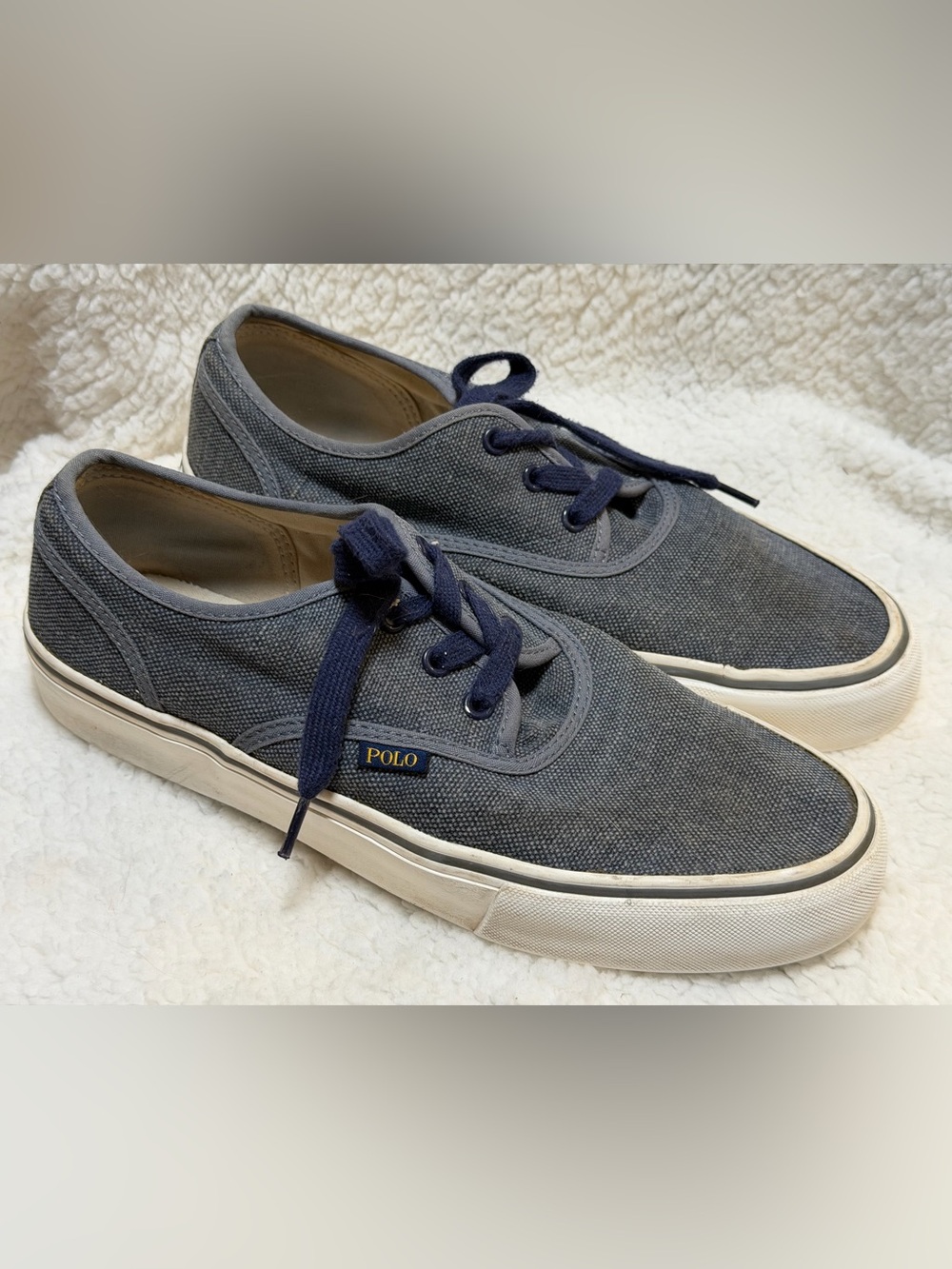 Polo Ralph Lauren Men's Morray Vintage Burlap Fashion Sneakers Blue 10 D
